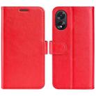 For OPPO A38 R64 Texture Horizontal Flip Leather Phone Case(Red) - 1