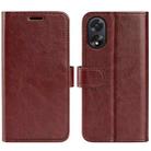 For OPPO A38 R64 Texture Horizontal Flip Leather Phone Case(Brown) - 1