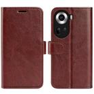 For OPPO Reno11 5G Global R64 Texture Horizontal Flip Leather Phone Case(Brown) - 1