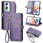 For OPPO A79 5G/ A2 5G Geometric Zipper Wallet Side Buckle Leather Phone Case(Purple) - 1