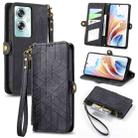 For OPPO A79 5G/ A2 5G Geometric Zipper Wallet Side Buckle Leather Phone Case(Black) - 1