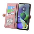 For OPPO Reno11 F 5G Geometric Zipper Wallet Side Buckle Leather Phone Case(Pink) - 3