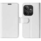 For Realme GT 6 5G R64 Texture Horizontal Flip Leather Phone Case(White) - 1