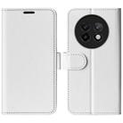 For Realme 13+ 5G R64 Texture Horizontal Flip Leather Phone Case(White) - 1