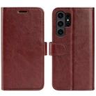 For Samsung Galaxy S24 Ultra 5G R64 Texture Horizontal Flip Leather Phone Case(Brown) - 1