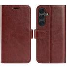 For Samsung Galaxy S25+ 5G R64 Texture Horizontal Flip Leather Phone Case(Brown) - 1