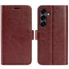 For Samsung Galaxy S25 FE 5G R64 Texture Horizontal Flip Leather Phone Case(Brown) - 1