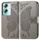 For OPPO A79 5G / A2 5G Butterfly Love Flower Embossed Leather Phone Case(Grey) - 2