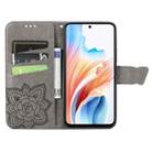 For OPPO A79 5G / A2 5G Butterfly Love Flower Embossed Leather Phone Case(Grey) - 3