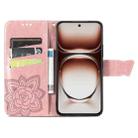 For  OPPO A3X Butterfly Love Flower Embossed Leather Phone Case(Rose Gold) - 3