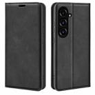 For Samsung Galaxy S23 FE 5G Retro-skin Magnetic Suction Leather Phone Case(Black) - 1