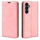 For Samsung Galaxy A15 Retro-skin Magnetic Suction Leather Phone Case(Pink) - 1