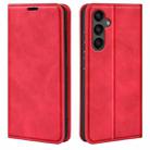 For Samsung Galaxy A15 Retro-skin Magnetic Suction Leather Phone Case(Red) - 1