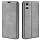 For Samsung Galaxy A05s Retro-skin Magnetic Suction Leather Phone Case(Grey) - 1