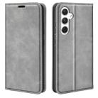 For Samsung Galaxy S24 5G Retro-skin Magnetic Suction Leather Phone Case(Grey) - 1