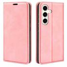 For Samsung Galaxy S24+ 5G Retro-skin Magnetic Suction Leather Phone Case(Pink) - 1