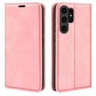 For Samsung Galaxy S24 Ultra 5G Retro-skin Magnetic Suction Leather Phone Case(Pink) - 1