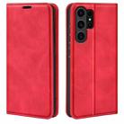 For Samsung Galaxy S24 Ultra 5G Retro-skin Magnetic Suction Leather Phone Case(Red) - 1