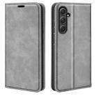 For Samsung Galaxy A55 Retro-skin Magnetic Suction Leather Phone Case(Grey) - 1