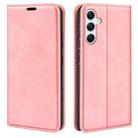 For Samsung Galaxy A35 Retro-skin Magnetic Suction Leather Phone Case(Pink) - 1