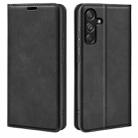 For Samsung Galaxy M55 5G Retro-skin Magnetic Suction Leather Phone Case(Black) - 1
