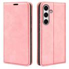 For Samsung Galaxy S24 FE 5G Retro-skin Magnetic Suction Leather Phone Case(Pink) - 1