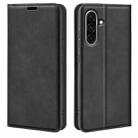 For Samsung Galaxy A36 Retro-skin Magnetic Suction Leather Phone Case(Black) - 1