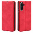 For Samsung Galaxy A36 Retro-skin Magnetic Suction Leather Phone Case(Red) - 1