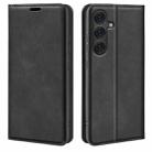 For Samsung Galaxy S25 5G Retro-skin Magnetic Suction Leather Phone Case(Black) - 1