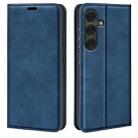 For Samsung Galaxy S25+ 5G Retro-skin Magnetic Suction Leather Phone Case(Dark Blue) - 1