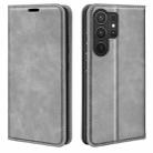 For Samsung Galaxy S25 Ultra 5G Retro-skin Magnetic Suction Leather Phone Case(Grey) - 1