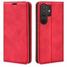 For Samsung Galaxy S25 Ultra 5G Retro-skin Magnetic Suction Leather Phone Case(Red) - 1