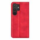 For Samsung Galaxy S25 Ultra 5G Retro-skin Magnetic Suction Leather Phone Case(Red) - 3