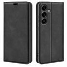 For Samsung Galaxy S25 FE 5G Retro-skin Magnetic Suction Leather Phone Case(Black) - 1