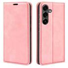 For Samsung Galaxy S25 FE 5G Retro-skin Magnetic Suction Leather Phone Case(Pink) - 1