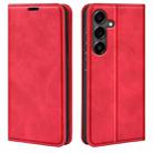 For Samsung Galaxy S25 FE 5G Retro-skin Magnetic Suction Leather Phone Case(Red) - 1