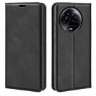 For Realme 11X Retro-skin Magnetic Suction Leather Phone Case(Black) - 1