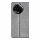 For Realme 11X Retro-skin Magnetic Suction Leather Phone Case(Grey) - 3