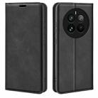 For Realme 12 Pro+ Retro-skin Magnetic Suction Leather Phone Case(Black) - 1