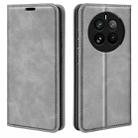 For Realme 12 Pro+ Retro-skin Magnetic Suction Leather Phone Case(Grey) - 1