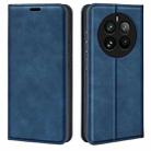 For Realme 12 Pro+ Retro-skin Magnetic Suction Leather Phone Case(Dark Blue) - 1