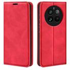 For Realme 12 Pro+ Retro-skin Magnetic Suction Leather Phone Case(Red) - 1