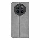 For Realme 12+ 5G Retro-skin Magnetic Suction Leather Phone Case(Grey) - 3