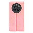For Realme 12+ 5G Retro-skin Magnetic Suction Leather Phone Case(Pink) - 3