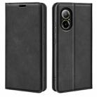 For Realme C67 4G Retro-skin Magnetic Suction Leather Phone Case(Black) - 1