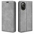 For Realme C67 4G Retro-skin Magnetic Suction Leather Phone Case(Grey) - 1