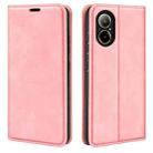 For Realme C67 4G Retro-skin Magnetic Suction Leather Phone Case(Pink) - 1