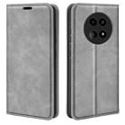 For Realme 12 5G Retro-skin Magnetic Suction Leather Phone Case(Grey) - 1