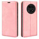 For Realme 12 5G Retro-skin Magnetic Suction Leather Phone Case(Pink) - 1
