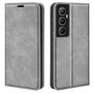 For Realme C65 4G Retro-skin Magnetic Suction Leather Phone Case(Grey) - 1